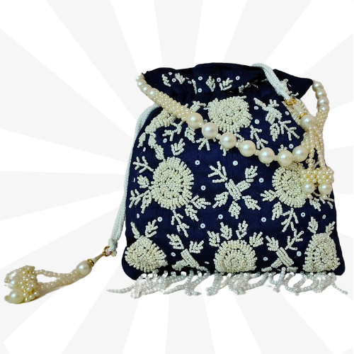 Rope Handle Party Designer Bridal Potli Bag