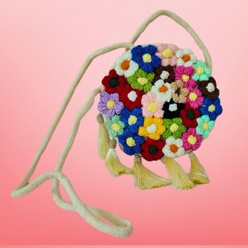 Women Flower Cotton Woolen Daisy Bag