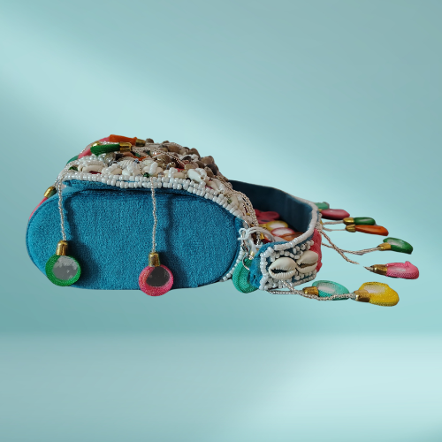 Handmade Shell and Bead Embellished Shoulder Bag